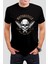 Motorcylcle Kuru Kafa Siyah Unisex Tişört C324 1