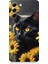 Samsung Galaxy S21 Fe Uyumlu Sarı Çiçekler ve Kara Kedi Desenli Silikon Kılıf 1