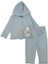 Kız Bebek Düğmeli Ayıcıklı Kapüşonlu Raporlu 2'li Alt Üst Takım 1