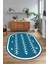 Dijital Baskılı Kaymaz Taban Yıkanabilir Iskandinav Oval Salon Halısı, N-O-Iskandinav-07-Mavi, 2