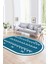 Dijital Baskılı Kaymaz Taban Yıkanabilir Iskandinav Oval Salon Halısı, N-O-Iskandinav-07-Mavi, 3