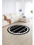 Dijital Baskılı Kaymaz Yıkanabilir Iskandinav Yuvarlak Salon Halısı, N-Y-Iskandinav-07-Siyah, 4
