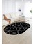 Dijital Baskılı Kaymaz Taban Yıkanabilir Iskandinav Oval Salon Halısı, N-O-Iskandinav-04-Siyah, 4