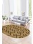 Dijital Baskılı Kaymaz Taban Yıkanabilir Iskandinav Oval Salon Halısı, N-O-Iskandinav-05-Kahve, 3