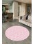 Dijital Baskılı Kaymaz Yıkanabilir Iskandinav Yuvarlak Salon Halısı, N-Y-Iskandinav-28-Pembe, 1