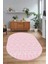Dijital Baskılı Kaymaz Taban Yıkanabilir Iskandinav Oval Salon Halısı, N-O-Iskandinav-28-Pembe, 2