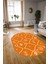 Dijital Baskılı Kaymaz Taban Yıkanabilir Iskandinav Oval Salon Halısı, N-O-Iskandinav-04-Turuncu, 5