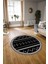 Dijital Baskılı Kaymaz Yıkanabilir Iskandinav Yuvarlak Salon Halısı, N-Y-Iskandinav-27-Siyah, 5