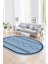 Dijital Baskılı Kaymaz Taban Yıkanabilir Iskandinav Oval Salon Halısı, N-O-Iskandinav-01-Mavi, 3