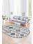 Dijital Baskılı Kaymaz Taban Yıkanabilir Iskandinav Oval Salon Halısı, N-O-Iskandinav-11-Gri, 3