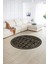 Dijital Baskılı Kaymaz Yıkanabilir Iskandinav Yuvarlak Salon Halısı, N-Y-Iskandinav-23-Siyah, 4