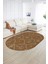 Dijital Baskılı Kaymaz Taban Yıkanabilir Iskandinav Oval Salon Halısı, N-O-Iskandinav-04-Kahve, 4