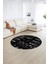 Dijital Baskılı Kaymaz Yıkanabilir Iskandinav Yuvarlak Salon Halısı, N-Y-Iskandinav-24-Siyah, 4