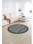 Dijital Baskılı Kaymaz Yıkanabilir Iskandinav Yuvarlak Salon Halısı, N-Y-Iskandinav-01-Gri, 4