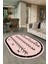 Dijital Baskılı Kaymaz Taban Yıkanabilir Iskandinav Oval Salon Halısı, N-O-Iskandinav-07-Pembe, 1