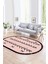 Dijital Baskılı Kaymaz Taban Yıkanabilir Iskandinav Oval Salon Halısı, N-O-Iskandinav-07-Pembe, 3