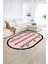 Dijital Baskılı Kaymaz Taban Yıkanabilir Iskandinav Oval Salon Halısı, N-O-Iskandinav-07-Pembe, 4