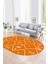 Dijital Baskılı Kaymaz Taban Yıkanabilir Iskandinav Oval Salon Halısı, N-O-Iskandinav-04-Turuncu, 3