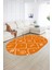 Dijital Baskılı Kaymaz Taban Yıkanabilir Iskandinav Oval Salon Halısı, N-O-Iskandinav-04-Turuncu, 4