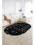 Dijital Baskılı Kaymaz Taban Yıkanabilir Iskandinav Oval Salon Halısı, N-O-Iskandinav-24-Siyah, 4