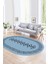 Dijital Baskılı Kaymaz Taban Yıkanabilir Iskandinav Oval Salon Halısı, N-O-Iskandinav-03-Mavi, 3