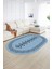 Dijital Baskılı Kaymaz Taban Yıkanabilir Iskandinav Oval Salon Halısı, N-O-Iskandinav-03-Mavi, 4