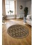 Dijital Baskılı Kaymaz Yıkanabilir Iskandinav Yuvarlak Salon Halısı, N-Y-Iskandinav-23-Kahve, 5