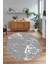 Dijital Baskılı Kaymaz Taban Yıkanabilir Mermer Oval Yolluk Salon Halısı, N-O-Mermer-27-Gri, 5