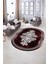 Dijital Baskılı Kaymaz Taban Yıkanabilir Mermer Oval Yolluk Salon Halısı, N-O-Mermer-09-Bordo, 2