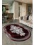 Dijital Baskılı Kaymaz Taban Yıkanabilir Mermer Oval Yolluk Salon Halısı, N-O-Mermer-09-Bordo, 4