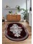 Dijital Baskılı Kaymaz Taban Yıkanabilir Mermer Oval Yolluk Salon Halısı, N-O-Mermer-09-Bordo, 5
