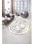 Dijital Baskılı Kaymaz Taban Yıkanabilir Mermer Oval Yolluk Salon Halısı, N-O-Mermer-16-Beyaz, 2