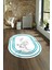Dijital Baskılı Kaymaz Taban Yıkanabilir Mermer Oval Yolluk Salon Halısı, N-O-Mermer-05-Mavi, 1