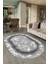 Dijital Baskılı Kaymaz Taban Yıkanabilir Mermer Oval Yolluk Salon Halısı, N-O-Mermer-14-Gri, 4