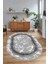 Dijital Baskılı Kaymaz Taban Yıkanabilir Mermer Oval Yolluk Salon Halısı, N-O-Mermer-14-Gri, 5