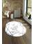 Dijital Baskılı Kaymaz Taban Yıkanabilir Mermer Oval Yolluk Salon Halısı, N-O-Mermer-15-Mavi, 1