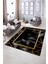 Dijital Baskılı Kaymaz Taban Yıkanabilir Mermer Yolluk Mutfak Salon Halısı, N-Mermer-24-Siyah, 2