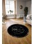 Dijital Baskılı Kaymaz Yıkanabilir Mermer Yuvarlak Mutfak Salon Halısı, N-Y-Mermer-17-Siyah, 5