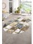 Dijital Baskılı Kaymaz Taban Yıkanabilir Mermer Oval Yolluk Salon Halısı, N-O-Mermer-28-Gri, 3
