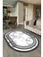 Dijital Baskılı Kaymaz Taban Yıkanabilir Mermer Oval Yolluk Salon Halısı, N-O-Mermer-21-Gri, 4