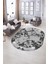 Dijital Baskılı Kaymaz Taban Yıkanabilir Mermer Oval Yolluk Salon Halısı, N-O-Mermer-30-Gri, 2