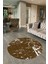 Dijital Baskılı Kaymaz Yıkanabilir Mermer Yuvarlak Mutfak Salon Halısı, N-Y-Mermer-27-Kahve, 1