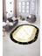 Dijital Baskılı Kaymaz Taban Yıkanabilir Mermer Oval Yolluk Salon Halısı, N-O-Mermer-18-Gold, 2