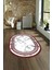 Dijital Baskılı Kaymaz Taban Yıkanabilir Mermer Oval Yolluk Salon Halısı, N-O-Mermer-21-Bordo, 1