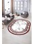 Dijital Baskılı Kaymaz Taban Yıkanabilir Mermer Oval Yolluk Salon Halısı, N-O-Mermer-21-Bordo, 2