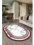 Dijital Baskılı Kaymaz Taban Yıkanabilir Mermer Oval Yolluk Salon Halısı, N-O-Mermer-21-Bordo, 4
