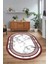 Dijital Baskılı Kaymaz Taban Yıkanabilir Mermer Oval Yolluk Salon Halısı, N-O-Mermer-21-Bordo, 5