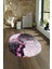 Dijital Baskılı Kaymaz Taban Yıkanabilir Mermer Oval Yolluk Salon Halısı, N-O-Mermer-19-Pembe, 1