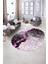 Dijital Baskılı Kaymaz Taban Yıkanabilir Mermer Oval Yolluk Salon Halısı, N-O-Mermer-19-Pembe, 2