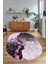 Dijital Baskılı Kaymaz Taban Yıkanabilir Mermer Oval Yolluk Salon Halısı, N-O-Mermer-19-Pembe, 5